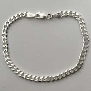 925 Silver 7.75” 5mm bracelet cuban chain Unisex